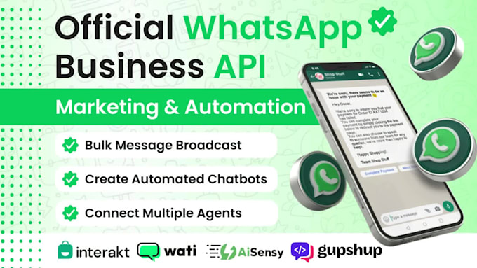 Setup whatsapp business api for bulk whatsapp message marketing, chat ...
