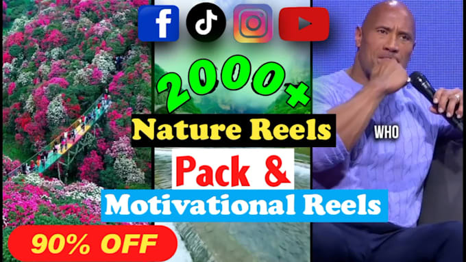 provide 2000 viral motivational and nature reels copyright free bundle
