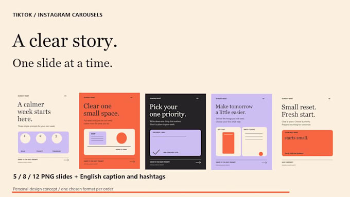 design instagram carousels and tiktok photo slides
