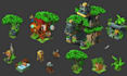 create 2d pixel art tileset  backgrounds for game assets, streams