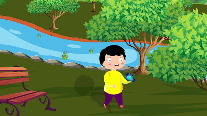 animate 2d kids cartoon with visual effects for you