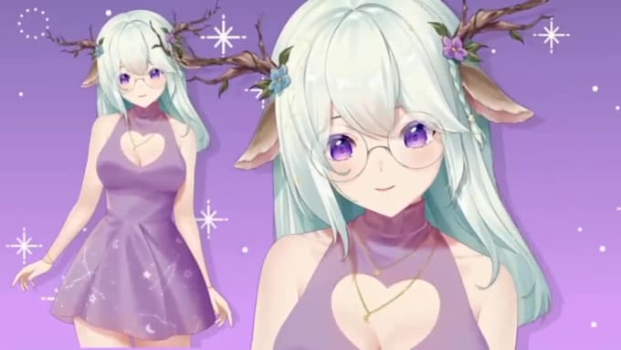 draw and rig live2d vtuber model, vtuber rigging, anime vtuber model, vtuber