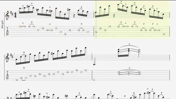 transcribe any melody in tab or sheet music