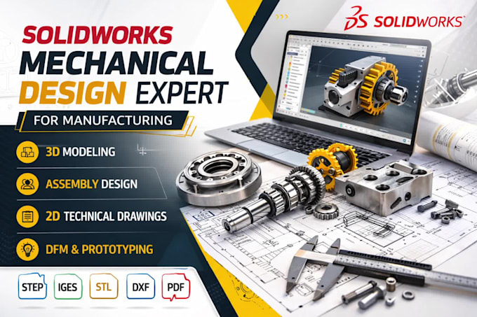 3d cad modeling and 3d printing files, rendering using solidworks