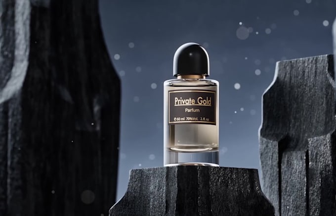 create 3d perfume visualization, 3d video ads, 3d fragrance bottle design
