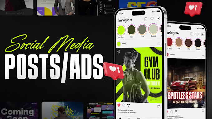 do creative social media posts, facebook ads and banner design