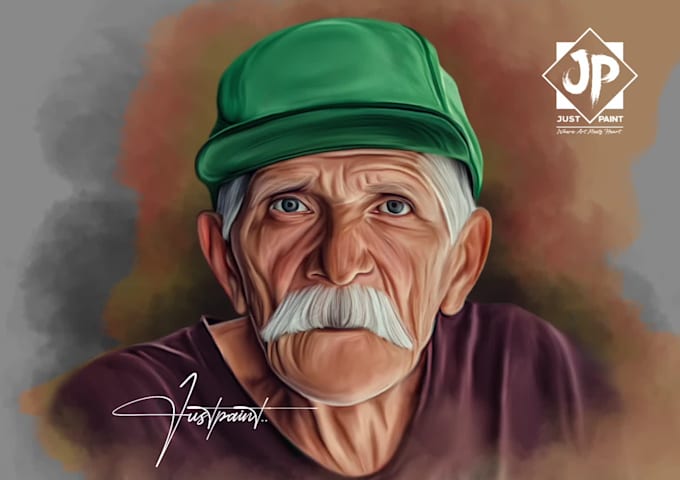 paint custom digital oil painting portrait from photo