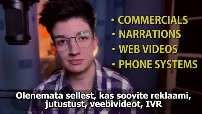 record pro female voice over in english or estonian for youtube, ad, IVR, promo