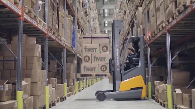 make logistics truck warehouse box delivery promo video