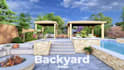 do backyard design, garden design, pool, patio, fireplace