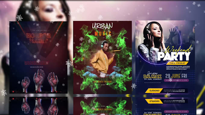 do unique animated flyer or cover artworks in motion graphic