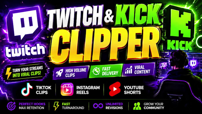 clip your high volume twitch clipper edit your twitch vod, kick stream