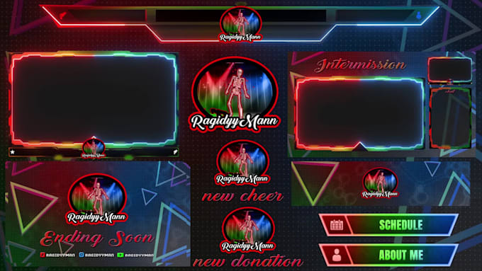 craft twitch overlay, twitch logo, animated twitch stream alerts, panels screens