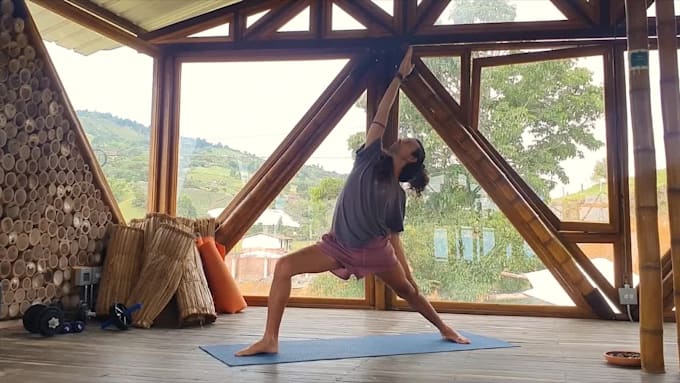 film yoga videos in beautiful scenery for your business