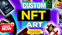 create unique style custom 3d nft trading card