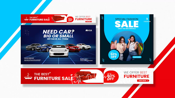 design website banner, slider, header ads and shopify banner