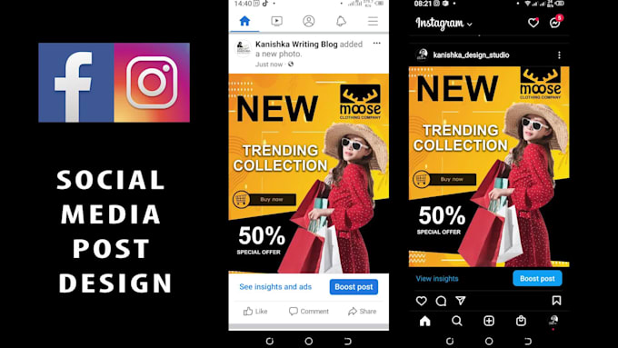 design creative social media post ads and youtube thumbnails