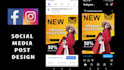 design creative social media post ads and youtube thumbnails