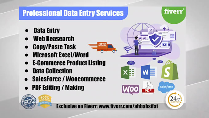 do data entry, excel works, web research, mining, scraping