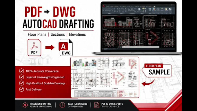 draw architectural floor plans, elevations and sections