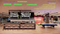 do office cafe industrial interior 3d design 4k rendering