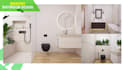 design modern bathroom interior in 3d with realistic render