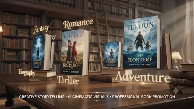 create a cinematic book trailer video, book promo, book video