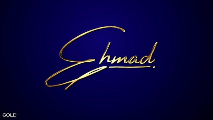 do handwritten signature logo animation in gold or silver