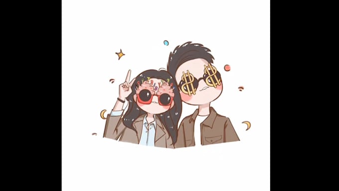 draw cartoon couple portrait customization