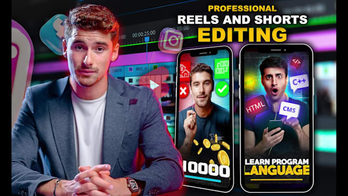 edit instagram reels, youtube shorts, tiktok video and ugc video