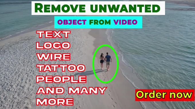 remove unwanted object,text,logo,wire,people from videos