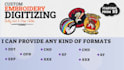 create embroidery design logo patch digitizing into dst pes