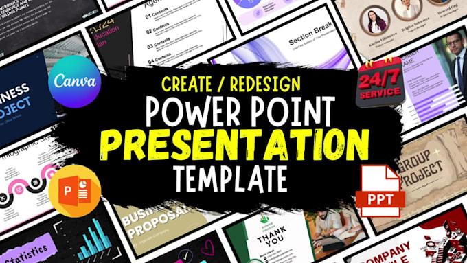 Design or redesign attractive modern powerpoint presentation and canva ...
