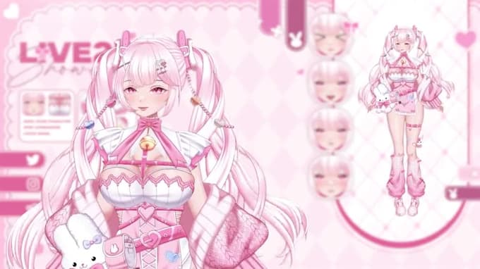 create anime style avatar and rig it for live2d vtube studio