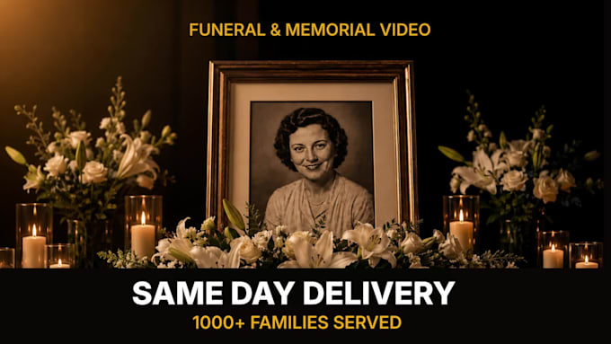 create a professional funeral slideshow video delivered same day