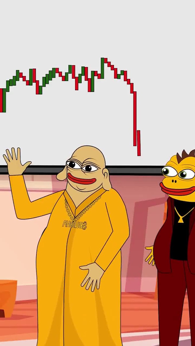 create viral 2d memecoin animation and crypto meme art, 2d animated video