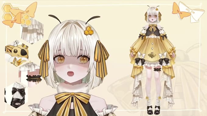 draw and rig 2d vtuber model live2d vtuber rigging chibi anime vtuber commission