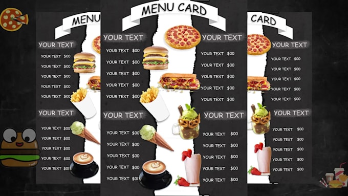 do a professional restaurant and food menu within 24 hours