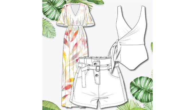 draw fashion technical illustrations with details
