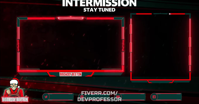design animated twitch overlay or streaming overlay pack