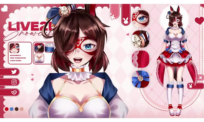 design and rig high quality vtuber character in live2d obs studio