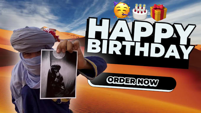 make a desert style happy birthday video in the dunes