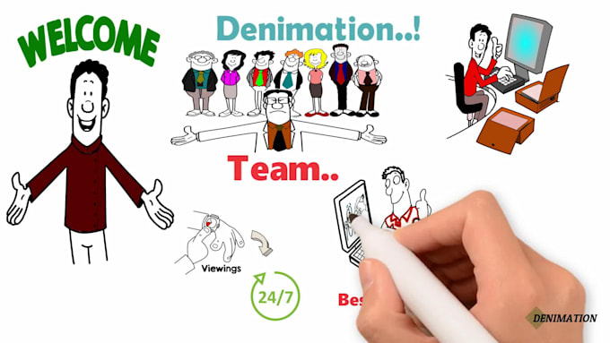 create professional colored whiteboard video