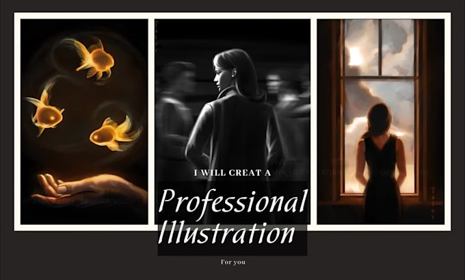 create a professional illustration, book cover, poster