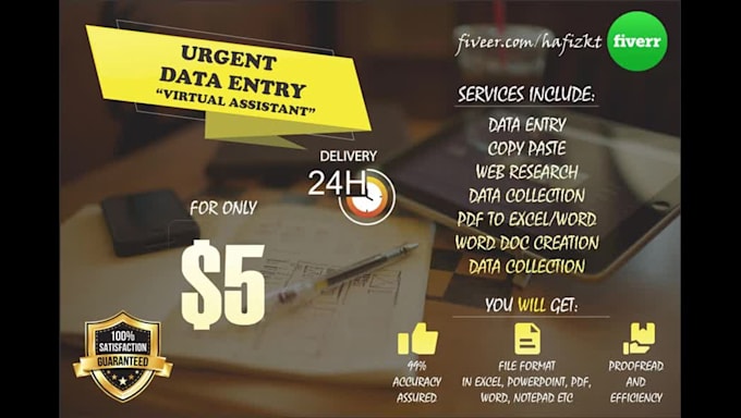 perform urgent data entry, web research and copy paste 24hrs
