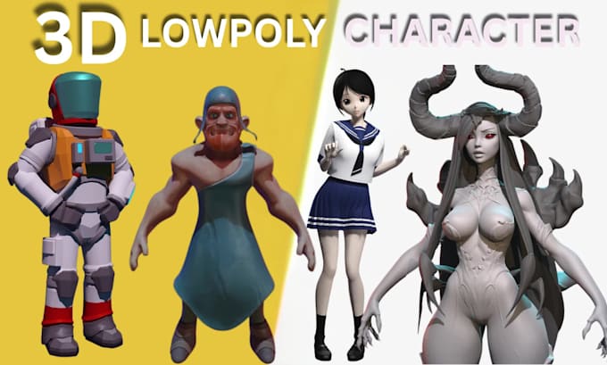 create retro ps1 n64 low poly 3d character model game ready asset blender