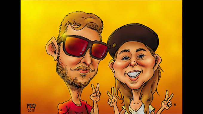 draw an awesome full color caricature