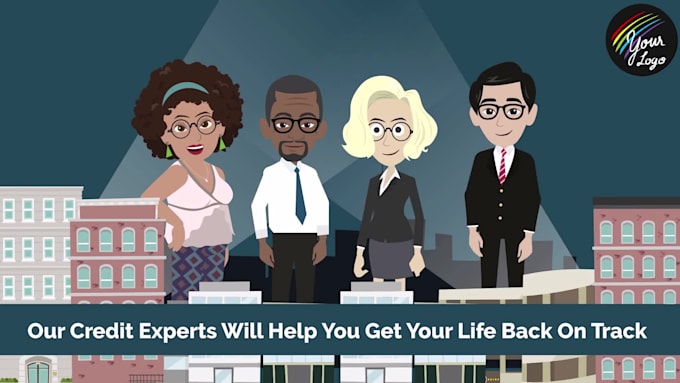 make credit repair service explainer 2d animated promo video