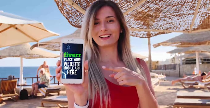 do mobile app promo real people holding mobile
