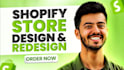 build design or redesign shopify website store and dropshipping store